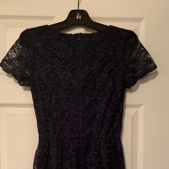 Bloomingdale’s  | Aqua Navy Blue Lace Dress - Picture 3 of 3